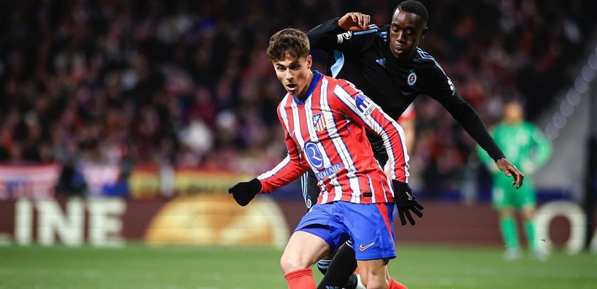 Rodrigo Riquelme en el partido del Atlético de Madrid ante Slovan