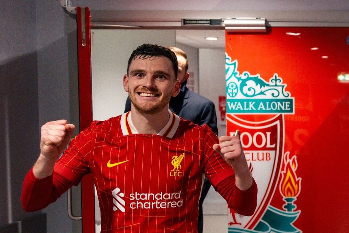 Andy Robertson, con la camiseta del Liverpool