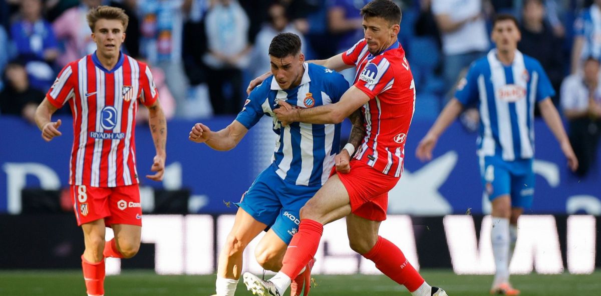 Lenglet en el partido Espanyol-Atlético