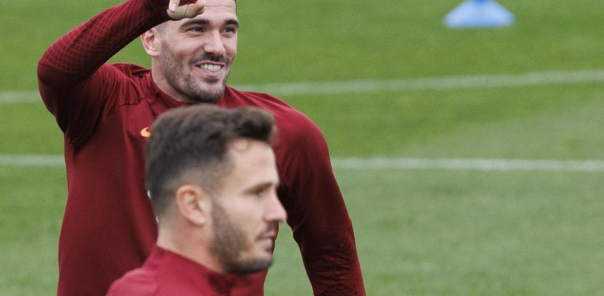 Saúl y De Paul en un entrenamiento del Atleti