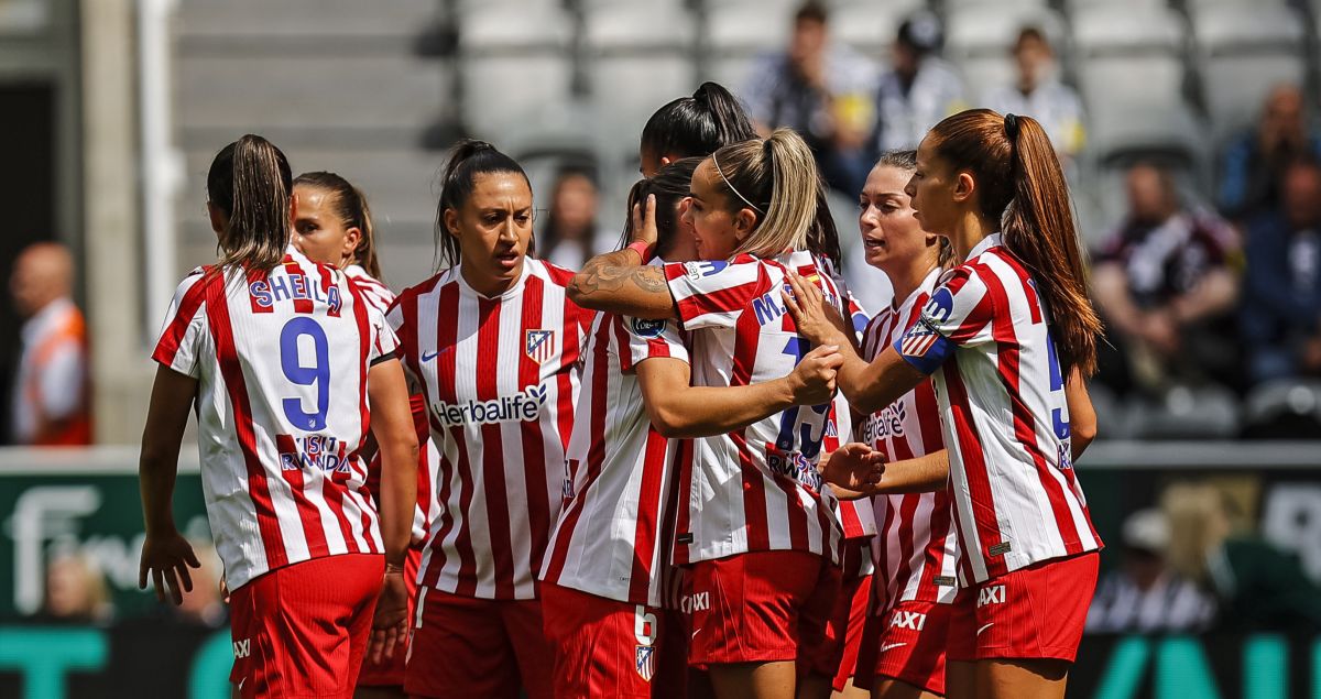 Las jugadoras del Atlético de Madrid celebrando un gol. Fuente: Atlético de Madrid Femenino.