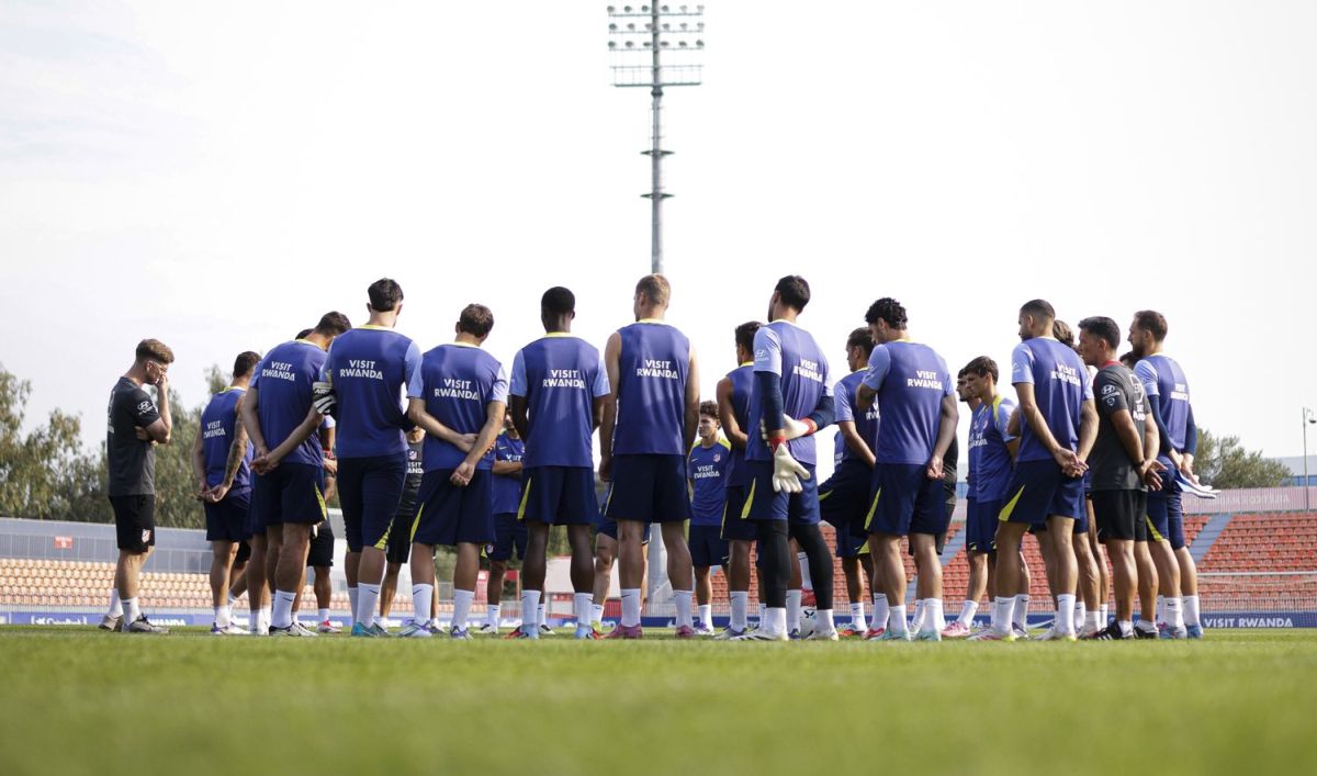 Jugadores del Atlético de Madrid en el Cerro de Espino