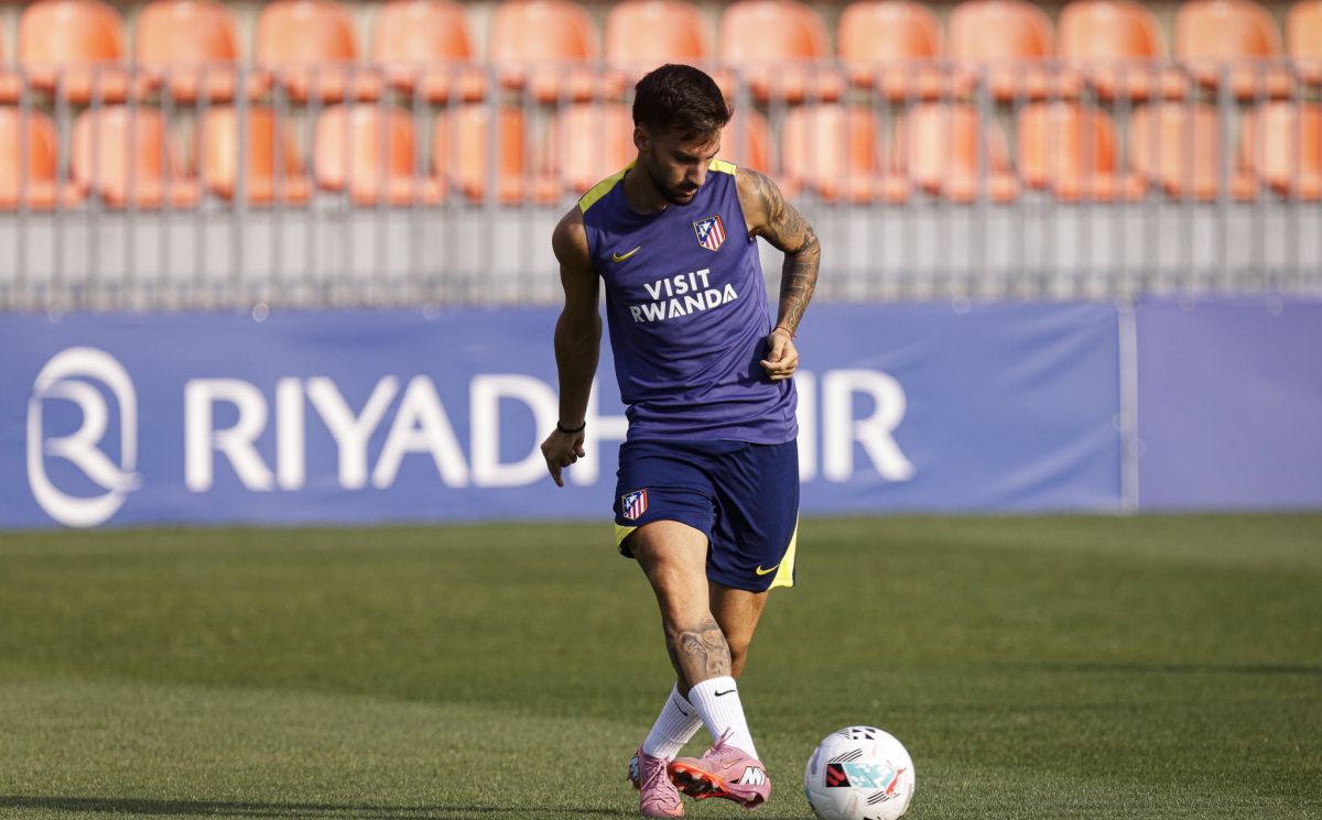 Álex Baena en un entrenamiento del Atleti