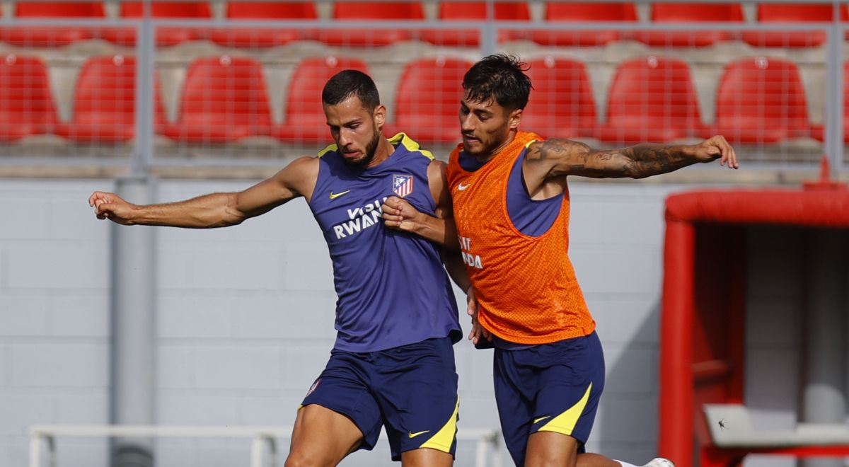 David Hancko en un entrenamiento del Atleti