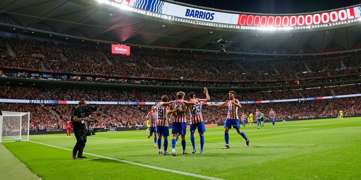 Los jugadores del Atleti celebrando un gol ante el Villarreal