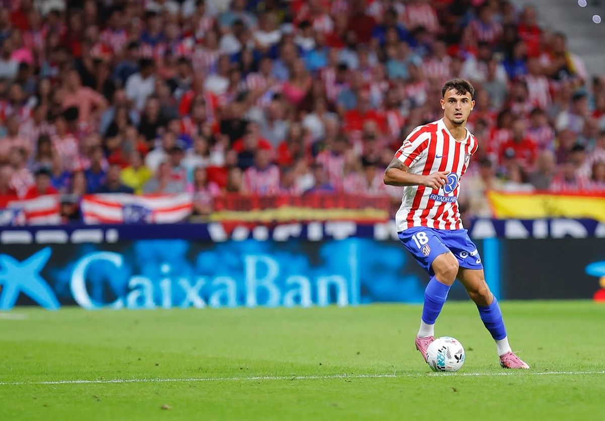 Marc Pubill en su debut con la camiseta del Atleti
