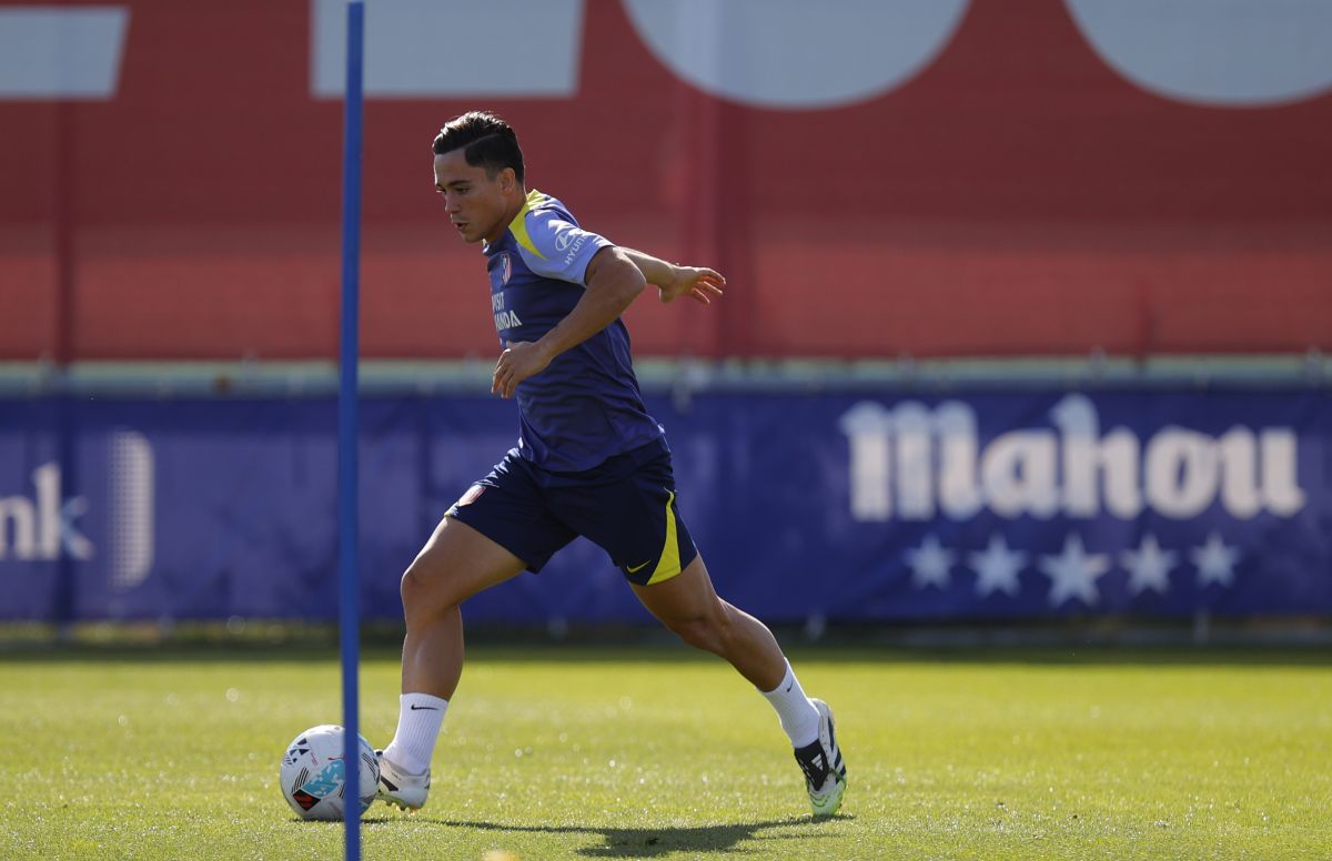 Giacomo Raspadori en un entrenamiento del Atleti