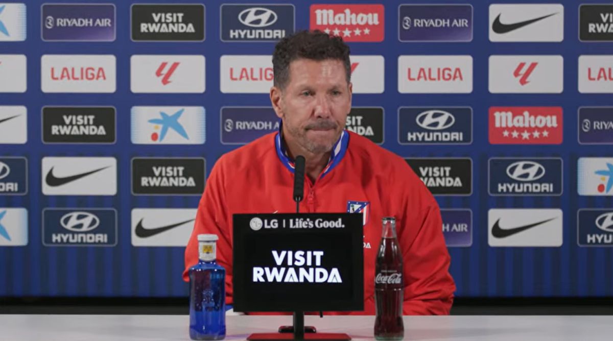 Diego Pablo Simeone en la rueda de prensa antes el partido contra el Rayo Vallecano
